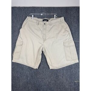 90s Levis Silver Tab Shorts Mens 38 Khaki 10" Cargo Distressed Baggy Skater VTG